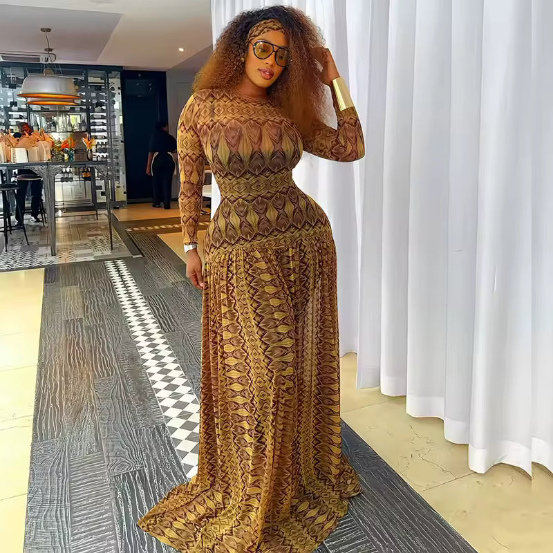 Geo-Vision Maxi Dress