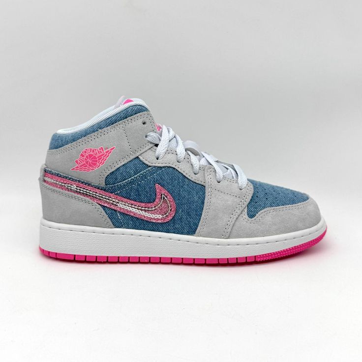 Air Jordan 1 Mid SE Denim Sequin