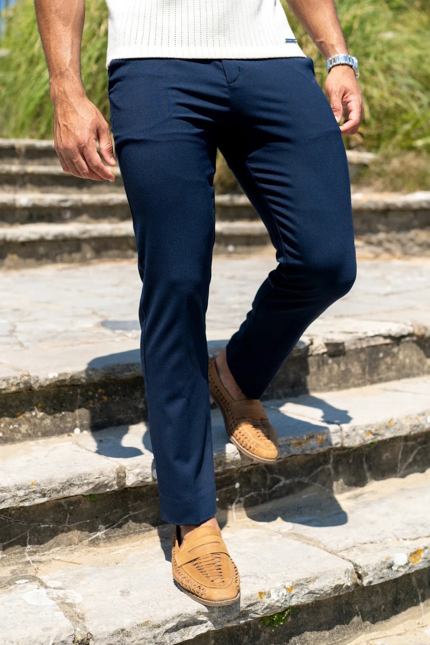 NAVY MILANO TROUSERS
