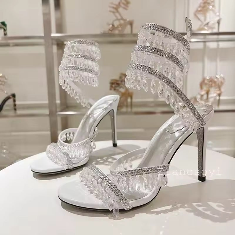 Serpentine Crystal Heels