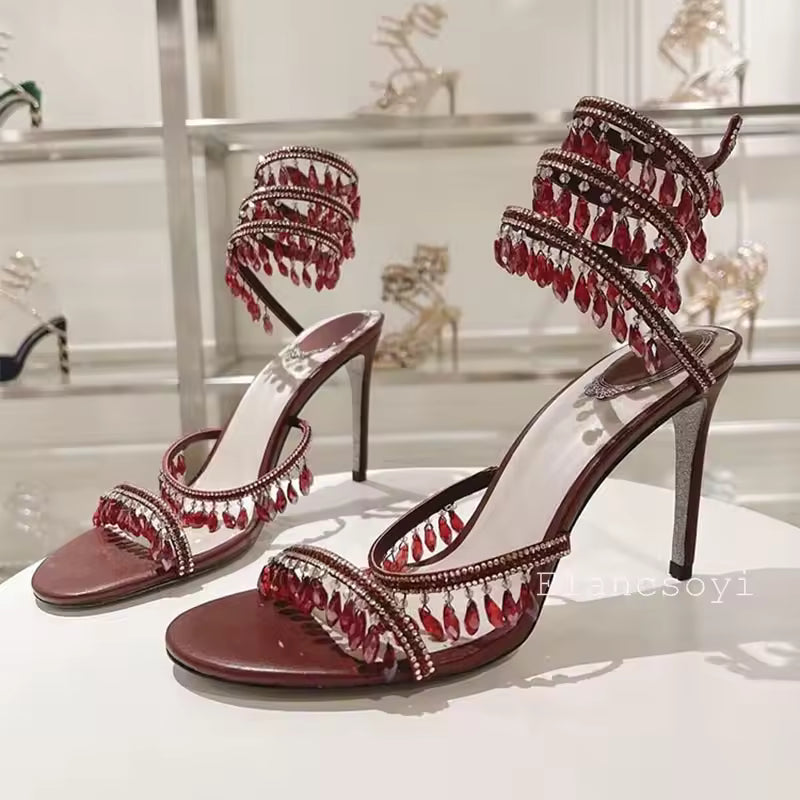 Serpentine Crystal Heels