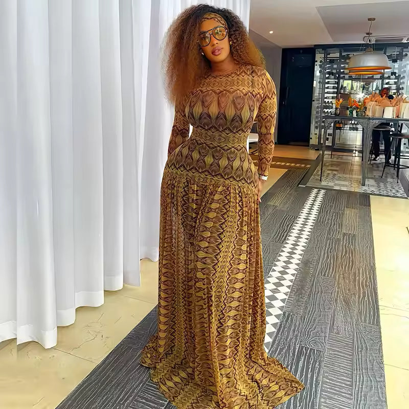 Geo-Vision Maxi Dress