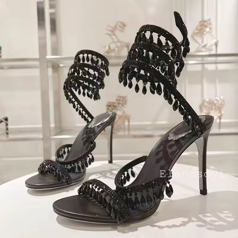 Serpentine Crystal Heels