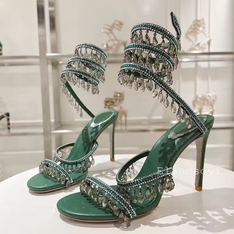 Serpentine Crystal Heels