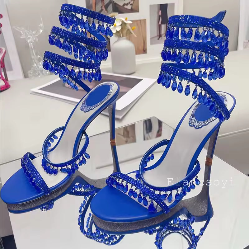 Serpentine Crystal Heels