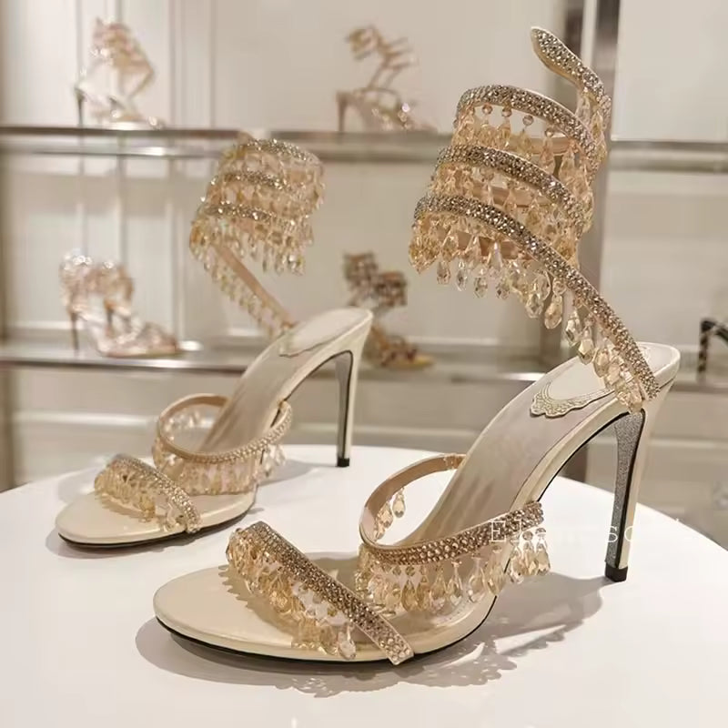Serpentine Crystal Heels