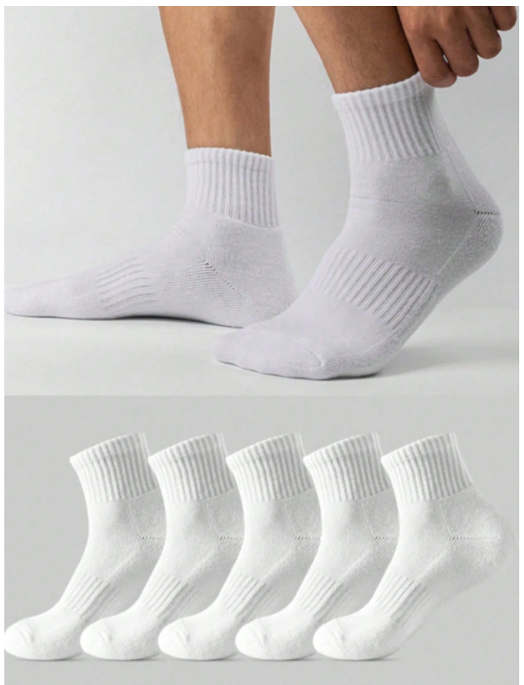 1 Pair - White Ankle Socks