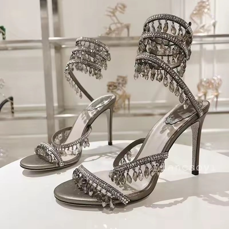 Serpentine Crystal Heels