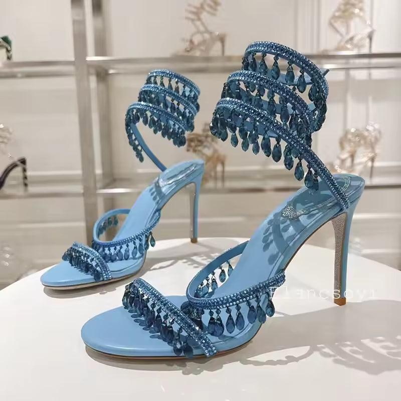 Serpentine Crystal Heels