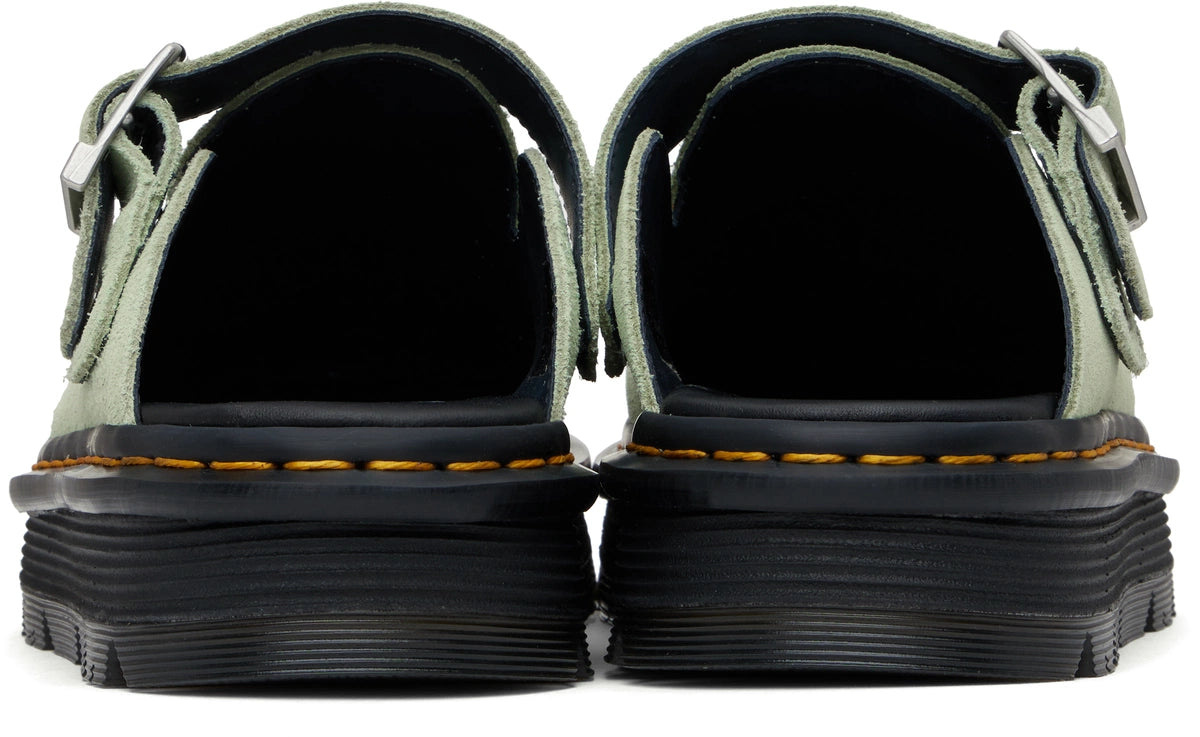 Dr. Martens Pink Zebzag Suede Platform Mules by Dr. Martens