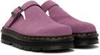 Dr. Martens Pink Zebzag Suede Platform Mules by Dr. Martens