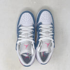 Air Jordan 1 Low 'Pink Sequins' Denim Blue Sneakers